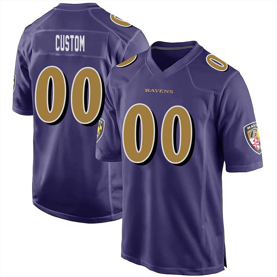 Custom Baltimore Ravens 2024 Color Rush Purple Game American Stitched Football Jersey