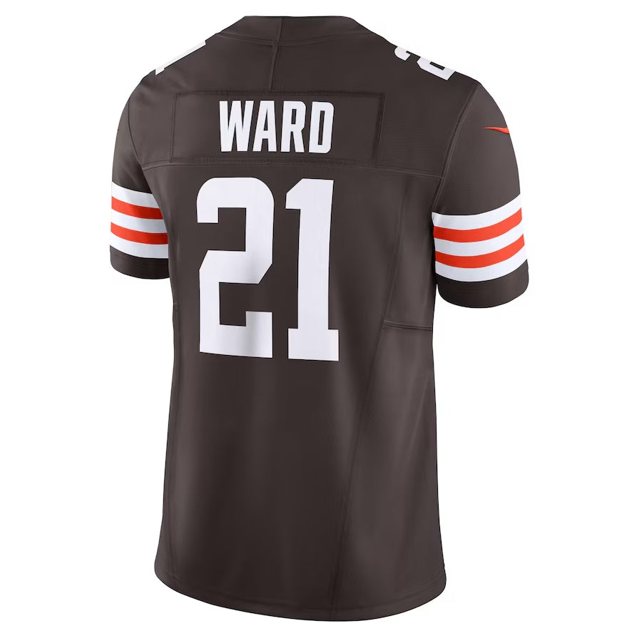 C.Browns #21 Denzel Ward Brown Vapor F.U.S.E. Limited Stitched American Football Jerseys