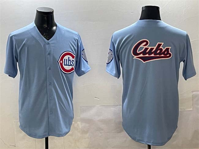Chicago Cubs Team Big Logo Blue 2024-25 2nd Alternate Limited Stitched Baseball Jersey