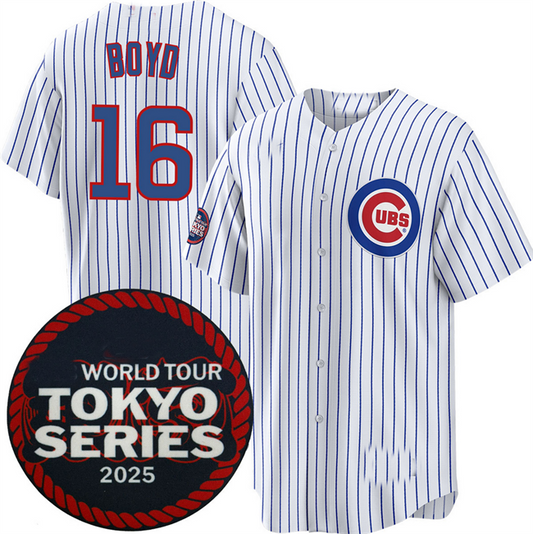 Chicago Cubs #16 Matthew Boyd White 2025 World Tour Tokyo Series Home Stitched Baseball Jersey
