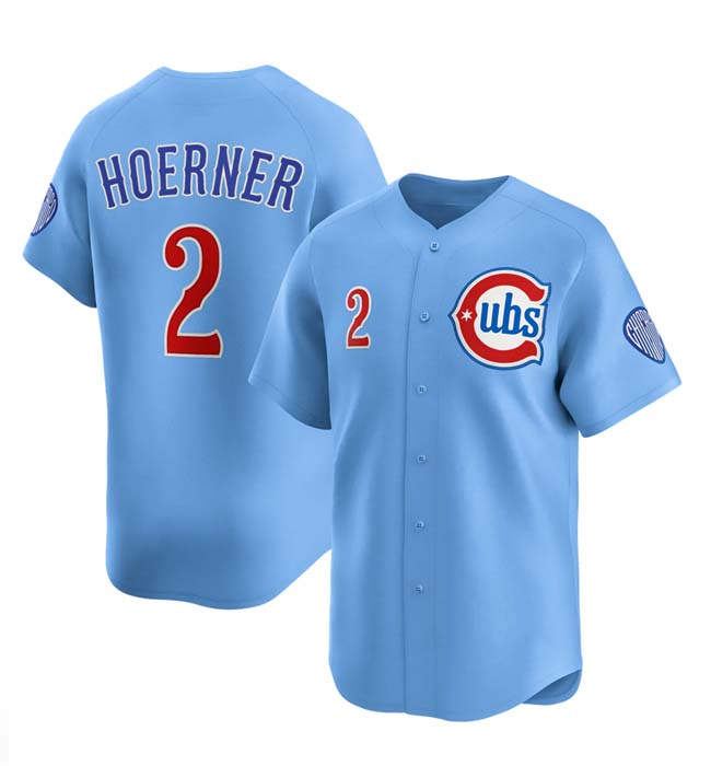 Chicago Cubs #2 Nico Hoerner Blue 2024-25 2nd Alternate Limited Stitched Baseball Jersey