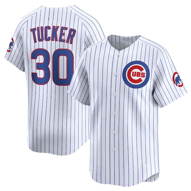 Chicago Cubs #30 Kyle Tucker White Home Limited Stitched Baseball Jersey