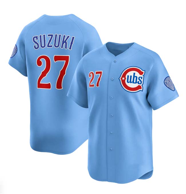 Chicago Cubs #27 Seiya Suzuki Blue 2024-25 2nd Alternate Limited Stitched Baseball Jersey