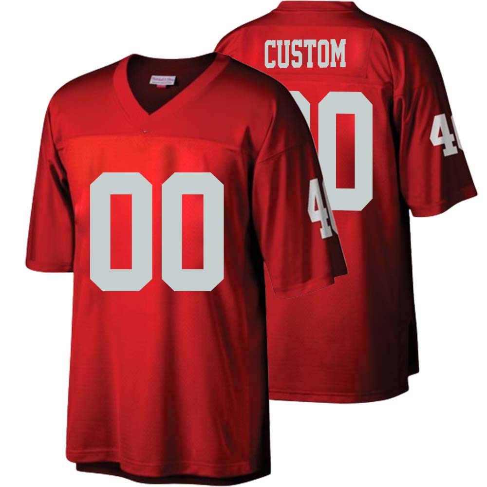 Custom Throwback Arizona Cardinals Stitched Red Mitchell And Ness 2000 Replica Jersey