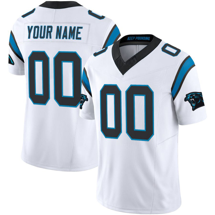 Custom Carolina Panthers 2024 White Vapor F.U.S.E. Limited All Stitched Jersey