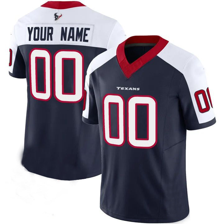 Custom H.Texans Navy White Vapor Limited Stitched Jerseys