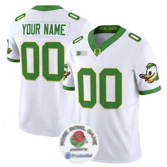 Custom O.Ducks Active Player White 2024 F.U.S.E. Rose Bowl Vapor Limited Stitched Football American College Jerseys