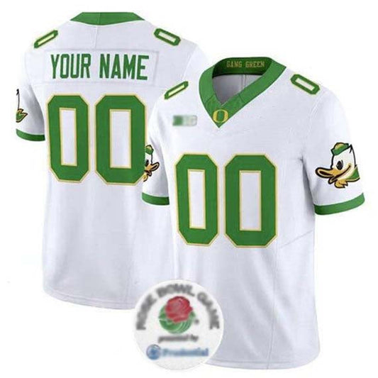 Custom O.Ducks Active Player White 2024 F.U.S.E. Rose Bowl Vapor Limited Stitched Football American College Jerseys