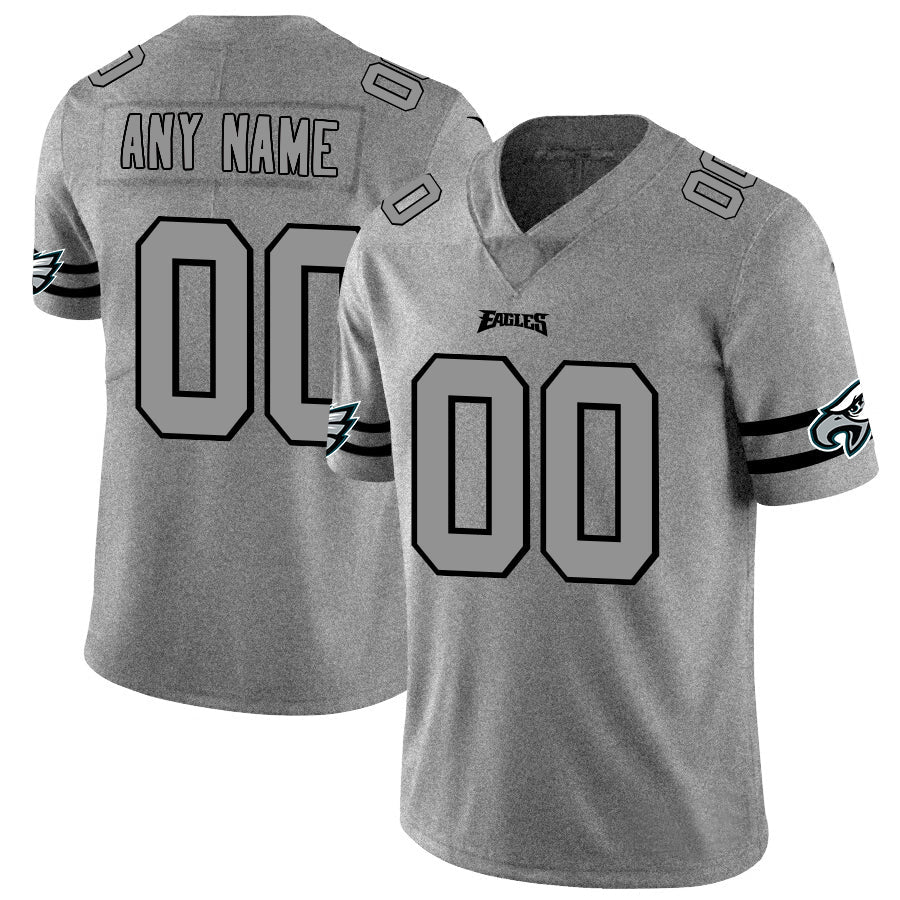 Custom P.Eagles 2019 Gray Gridiron Gray Vapor Untouchable Limited Stitched American Football Jerseys