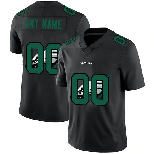 Custom P.Eagles Team Logo Dual Overlap Limited Black Stitched American Football Jerseys