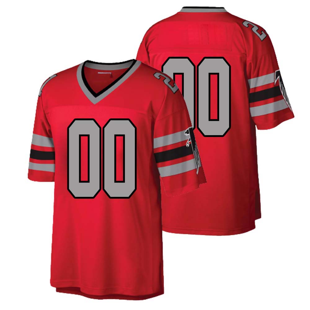 Custom Throwback Atlanta Falcons Stitched Red M&N 1989 Retired Jersey