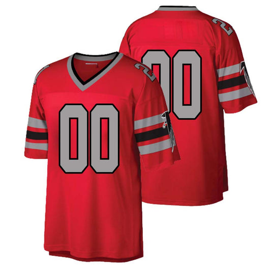 Custom Throwback Atlanta Falcons Stitched Red M&N 1989 Retired Jersey