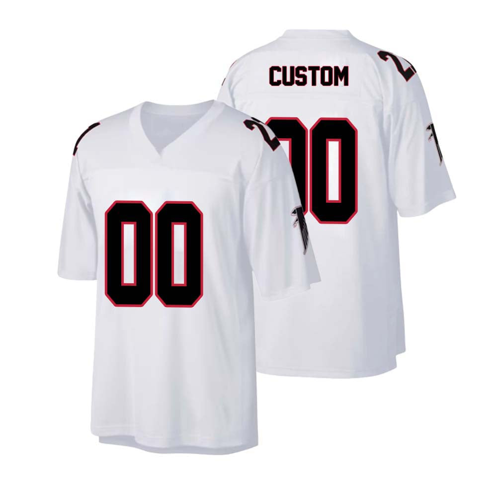 Custom Throwback Atlanta Falcons Stitched White M&N 1992 Retired Jersey