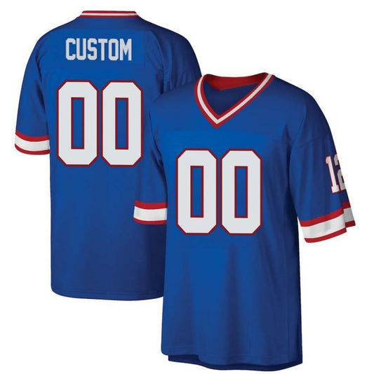 Custom Throwback Buffalo Bills Stitched Royal M&N Retired Football Jersey
