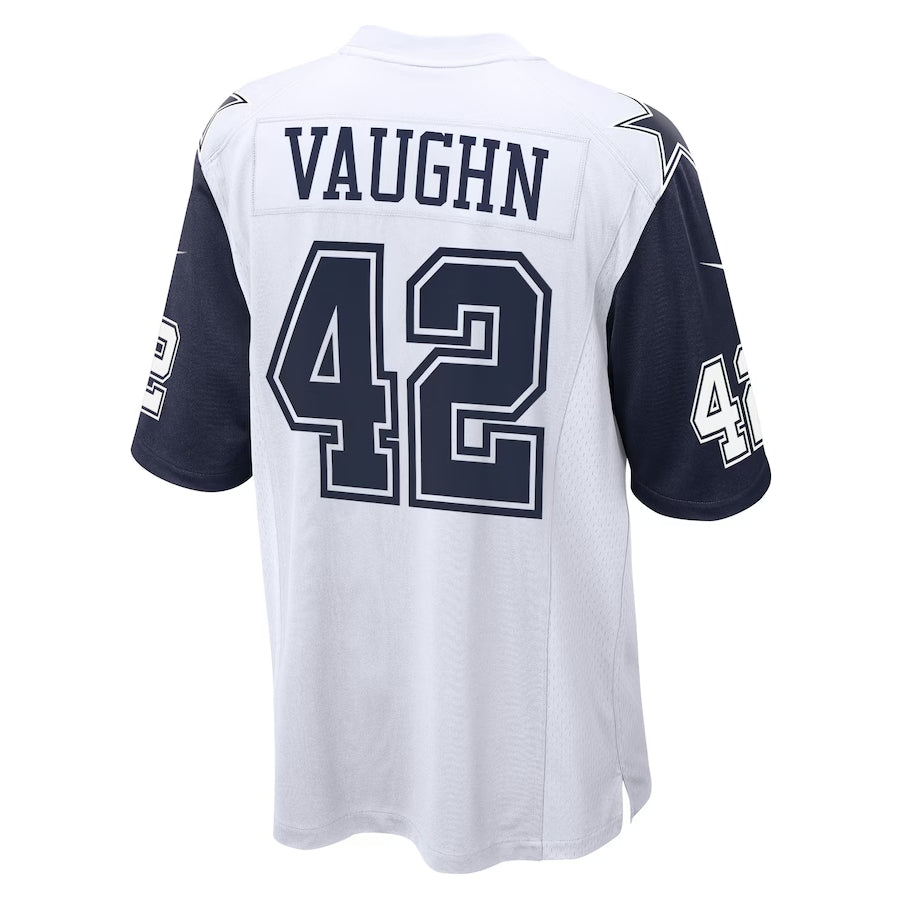 D.Cowboys #42 Deuce Vaughn White Alternate Game American Football Jerseys