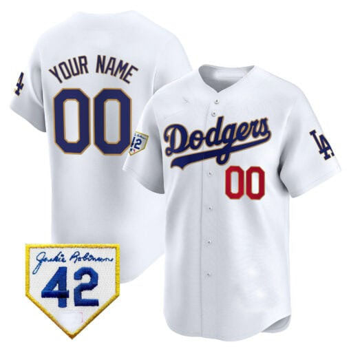 Custom Los Angeles Dodgers 2024 Jackie Robinson Patch Vapor Premier Limited ¨C All Stitched Baseball Jersey