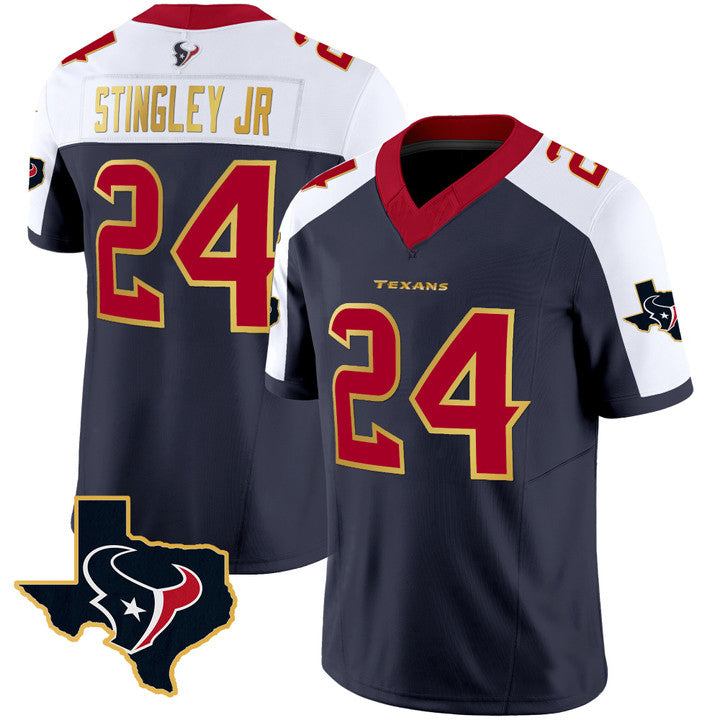 H.Texans #24 Derek Stingley Jr. Navy White Vapor Limited Jersey Stitched American Football Jerseys