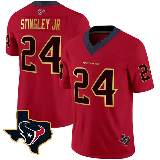 H.Texans #24 Derek Stingley Jr. Red Vapor Limited Jersey Stitched American Football Jerseys