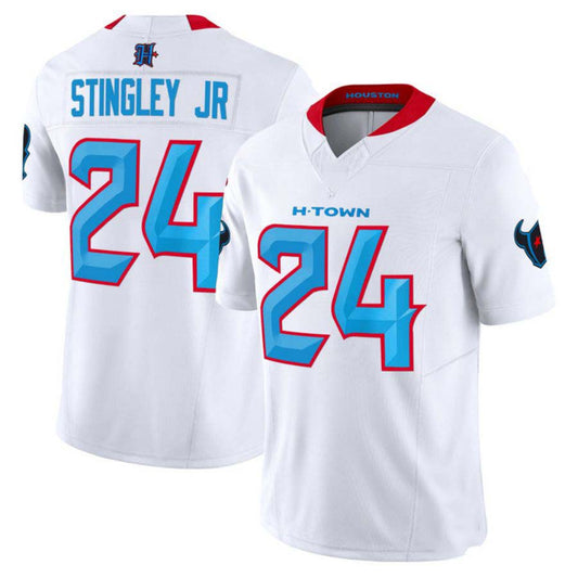 H.Texans #24 Derek Stingley Jr. White Stitched 2024 Vapor F.U.S.E. Limited Jersey