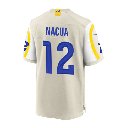 LA.Rams #12 Puka Nacua Bone Game Stitched American Football Jerseys