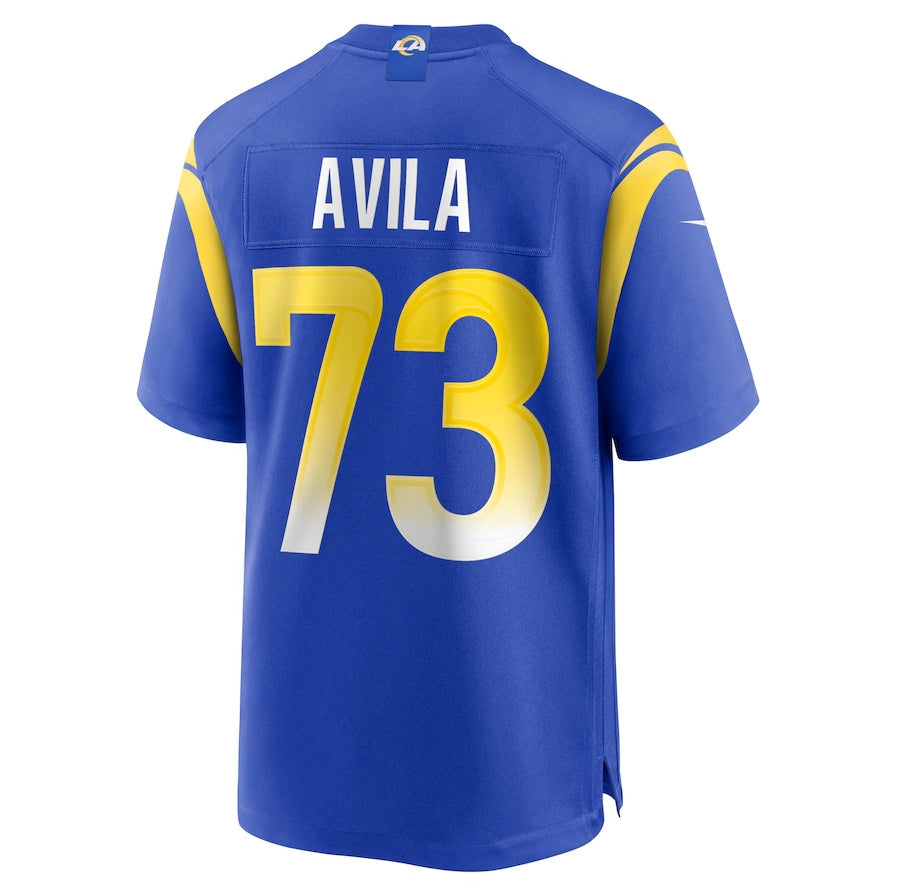 LA.Rams #73 Steve Avila Royal Home Game Stitched American Football Jerseys