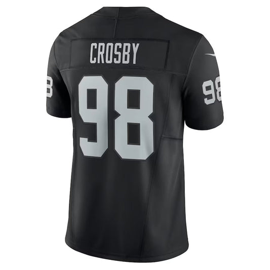 LV.Raiders #98 Maxx Crosby Black Vapor F.U.S.E. Limited Stitched American Football Jerseys