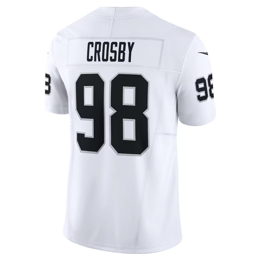 LV.Raiders #98 Maxx Crosby White Vapor F.U.S.E. Limited Stitched American Football Jerseys