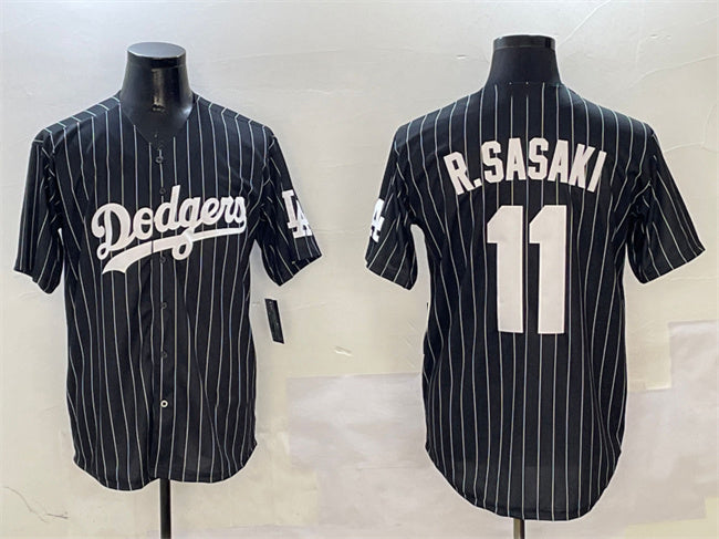 Los Angeles Dodgers #11 Roki Sasaki Black Cool Base Stitched Baseball Jersey