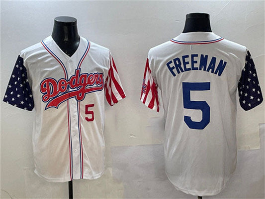 Los Angeles Dodgers #5 Freddie Freeman White Limited Stitched Baseball Jersey