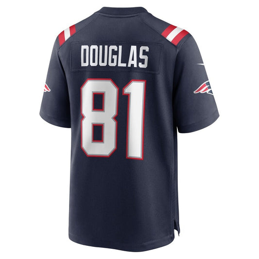 NE.Patriots #81 Demario Douglas Navy Game Stitched American Football Jerseys