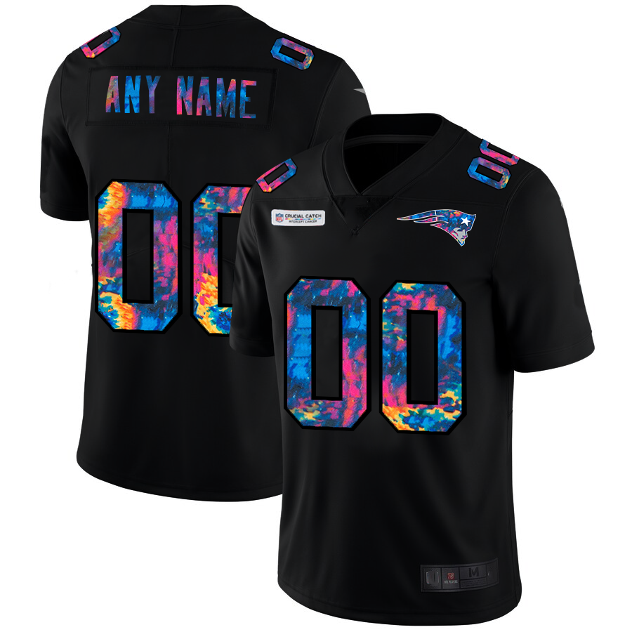 Custom NE.Patriots Multi-Color Black 2020 Crucial Catch Vapor Untouchable Limited Jersey Stitched American Football Jerseys