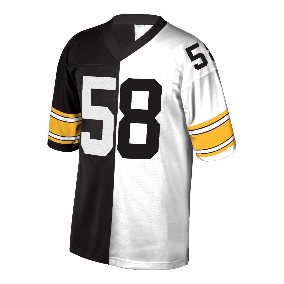 P.Steelers #58 Jack Lambert White/Black Mitchell & Ness Replica Limited Split Stitched American Football Jerseys