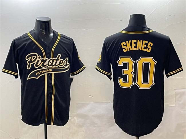 Pittsburgh Pirates #30 Paul Skenes Black Cool Base Stitched Baseball Jersey