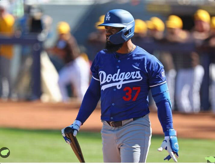 Los Angeles Dodgers #37 Teoscar Hernández 2024 World Tour Seoul Series Home Limited Player Jersey - Blue Stitches Baseball Jersey