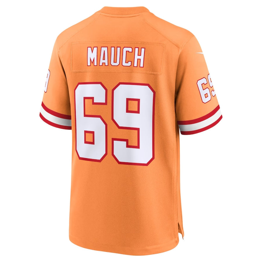 TB.Buccaneers #69 Cody Mauch Orange Throwback Game Stitched American Football Jerseys