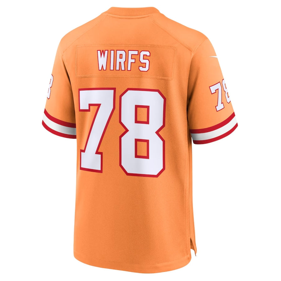 TB.Buccaneers #78 Tristan Wirfs Orange Throwback Game Stitched American Football Jerseys
