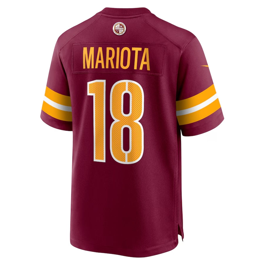 W.Commanders #18 Marcus Mariota Burgundy Game Stitched American Football Jerseys