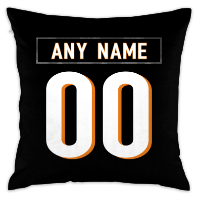Custom Football Cincinnati Bengals Decorative Throw Pillow Cover 18" x 18"- Print Personalized Style Customizable Design Team Any Name & Number