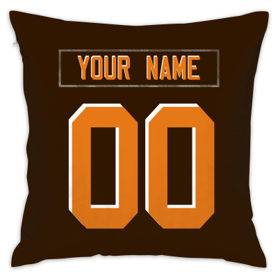 Custom Football Cleveland Browns Decorative Throw Pillow Cover 18" x 18"- Print Personalized Style Customizable Design Team Any Name & Number