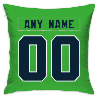 Custom Football Seattle Seahawks Decorative Throw Pillow Cover 18" x 18"- Print Personalized Style Customizable Design Team Any Name & Number