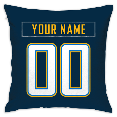 Custom Football Los Angeles Chargers Decorative Throw Pillow Cover 18" x 18"- Print Personalized Style Customizable Design Team Any Name & Number