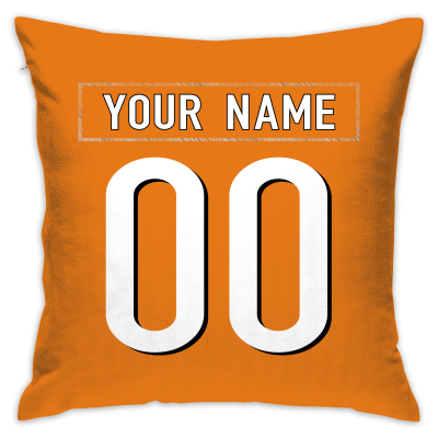 Custom Football Cincinnati Bengals Decorative Throw Pillow Cover 18" x 18"- Print Personalized Style Customizable Design Team Any Name & Number