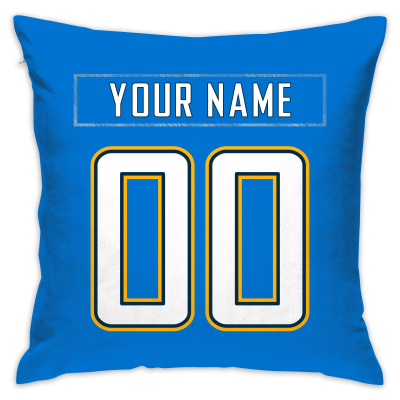 Custom Football Los Angeles Chargers Decorative Throw Pillow Cover 18" x 18"- Print Personalized Style Customizable Design Team Any Name & Number