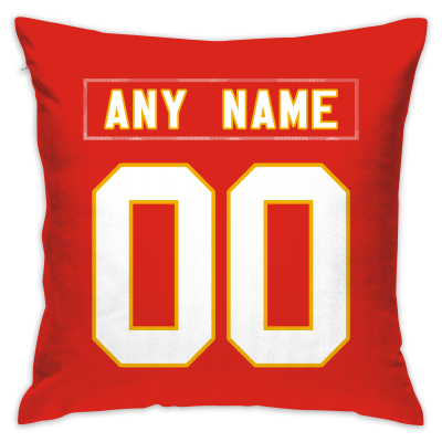 Custom Football Kansas City Chiefs Decorative Throw Pillow Cover 18" x 18"- Print Personalized Style Customizable Design Team Any Name & Number