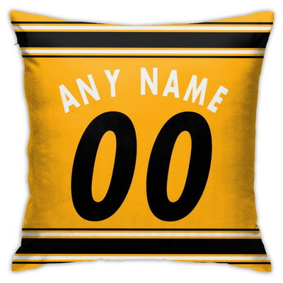Custom Football Pittsburgh Steelers Decorative Throw Pillow Cover 18" x 18"- Print Personalized Style Customizable Design Team Any Name & Number
