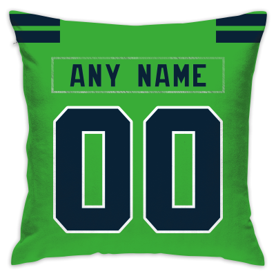 Custom Football Seattle Seahawks Decorative Throw Pillow Cover 18" x 18"- Print Personalized Style Customizable Design Team Any Name & Number