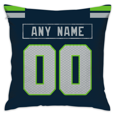 Custom Football Seattle Seahawks Decorative Throw Pillow Cover 18" x 18"- Print Personalized Style Customizable Design Team Any Name & Number