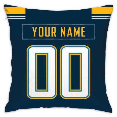 Custom Football Los Angeles Chargers Decorative Throw Pillow Cover 18" x 18"- Print Personalized Style Customizable Design Team Any Name & Number