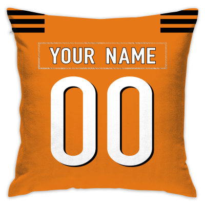 Custom Football Cincinnati Bengals Decorative Throw Pillow Cover 18" x 18"- Print Personalized Style Customizable Design Team Any Name & Number