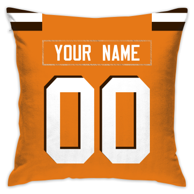 Custom Football Cleveland Browns Decorative Throw Pillow Cover 18" x 18"- Print Personalized Style Customizable Design Team Any Name & Number